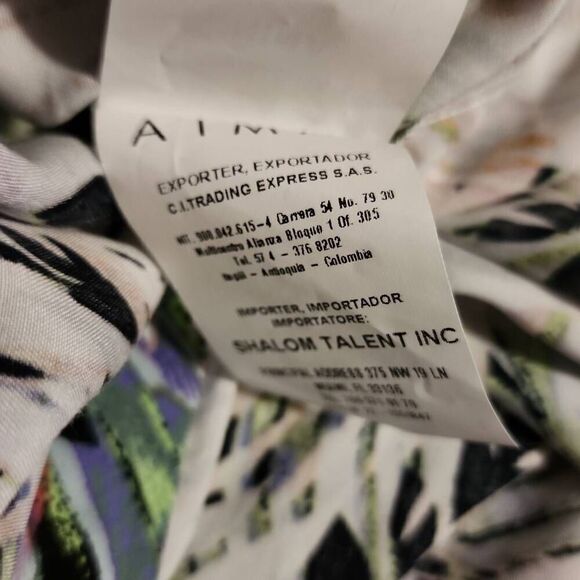 Aimae Tropical Print Ruffled Yoke Button Front Western Flair Long Sleeve Size Me - Picture 14 of 14